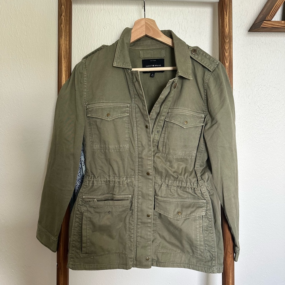 Lucky brand aviator jacket. Green. Size M